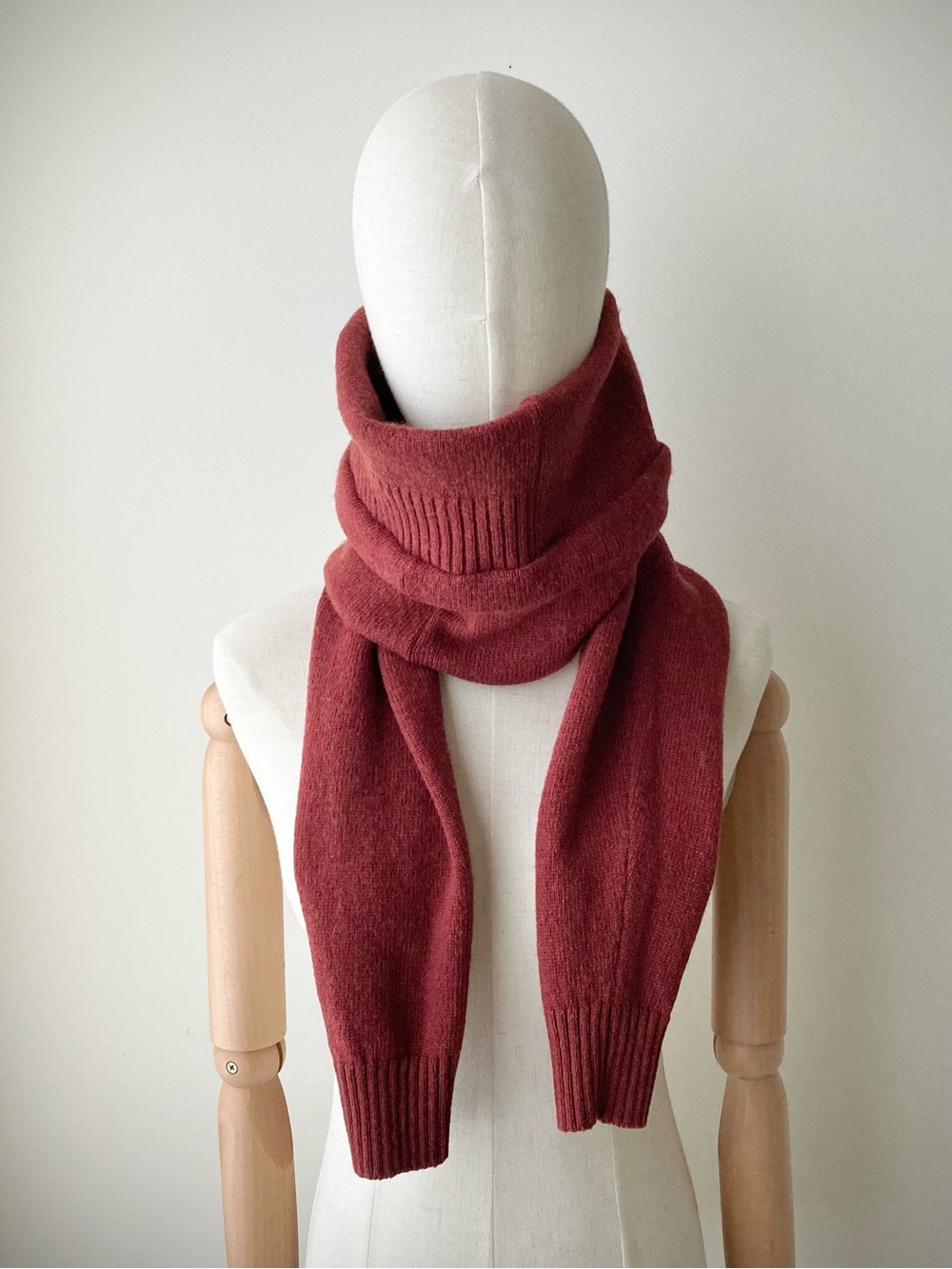 joodito 100% wool wrap sweater scar neck warmer preppy tie m burgundy dark red